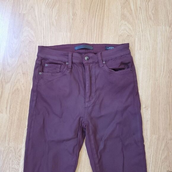 Joe's "The Charlie" Coated Ankle Skinny Jeans - size 28 in Merlot - Picture 4 of 13